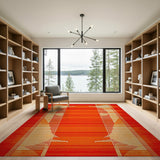 Fiery Orange Southwestern Geometric Rug