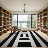 Bold Black White Geometric No. 6 Area Rug