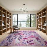 Whimsical Pink Mushroom Forest Area Rug