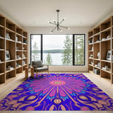 Multi-color and Patterns Vibrant Purple Mandala Area Rug