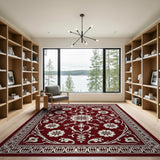 Red Traditional Persian Elegant Red Persian Floral Area Rug