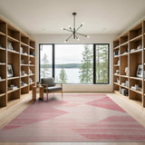 Modern Pink Geometric Triangle Area Rug