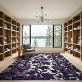 Purple Chrysanthemum Trellis Area Rug