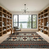 Southwestern Orange Geometric Tribal Rug