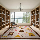 Teddy Bear Alphabet Kids Area Rug