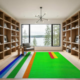 Geometric Modern Vibrant Vertical Stripe Multi-Color Area Rug