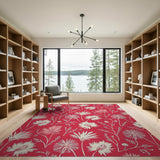 Red Floral Bloom Area Rug