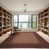 Red Border Traditional Persian Area Rug