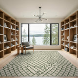 Green Foliage Lattice Area Rug