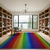 Multi-color and Patterns Rainbow Geometric Area Rug