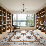 Terracotta Starburst Persian Area Rug