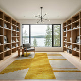 Yellow and White Geometric Woven Area Rug