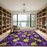 Purple Iris Floral Area Rug