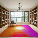 Radiant Orange-Pink Geometric Area Rug