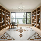 ODIKA Ornate Brown Floral Area Rug