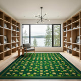 Green Emerald Shamrock Scatter Area Rug