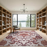 Floral Vintage Pink Floral Swirl Vintage Area Rug