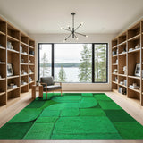 Emerald Green Geometric Abstract Area Rug