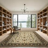 Ivory Persian Floral Vine Area Rug