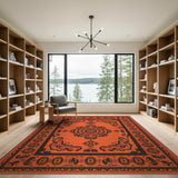 Burnt Orange Traditional Persian Medallion Area Rug