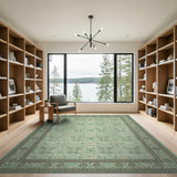 Seafoam Green Persian Floral Area Rug