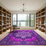 Vibrant Purple Mandala Persian Rug