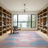 Playful Pink Clouds Area Rug