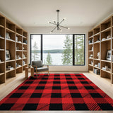 Bold Red Black Buffalo Plaid No. 4 Area Rug