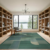 Emerald Green Emerald Green Geometric Abstract Area Rug