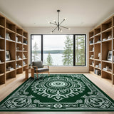 Ornate Emerald Mandala Persian Area Rug