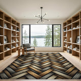 Rustic Woven Basketweave Area Rug