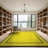Sunny Yellow Area Rug with Navy Frames
