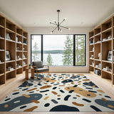 Modern Abstract Organic Shapes Area Rug