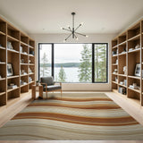 Wavy Brown Tan Abstract No. 2 Area Rug