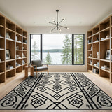 Heritage Tribal Black White Area Rug