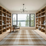 Tan Brown Buffalo Check Area Rug