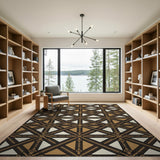 Gold Ornate Trellis Lattice Area Rug