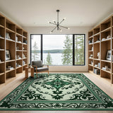 Traditional Persian Blue and Teal Ornate Teal Persian Floral Area Rug
