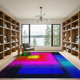 Vibrant Multi-Color Geometric Halftone Area Rug