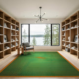 Green Orange Swirl Geometric Area Rug