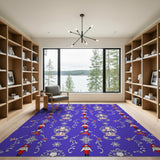 Whimsical Nutcracker Soldiers Purple Area Rug