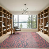 Ombre Pink Leopard Print Area Rug