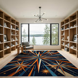 Geometric Modern Radiant Starburst Geometric Area Rug