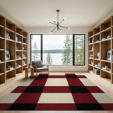 Red Black Buffalo Check Plaid Area Rug