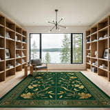 Golden Serpents Emerald Area Rug