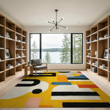Bold Geometric Yellow Multi-Color Area Rug