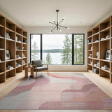 Blush Pink Terracotta Wavy Abstract Area Rug