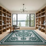 Emerald Green Persian Medallion Green Area Rug