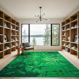 Emerald Swirl Abstract Green Area Rug