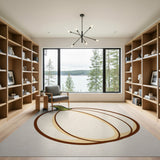 Charming White Pumpkin Outline Area Rug